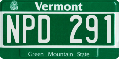 VT license plate NPD291