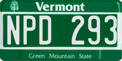 VT license plate NPD293