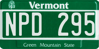 VT license plate NPD295