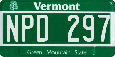 VT license plate NPD297