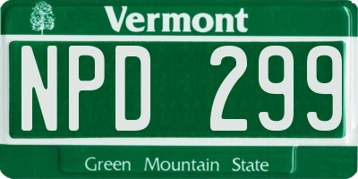 VT license plate NPD299
