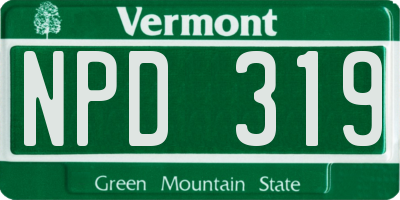 VT license plate NPD319