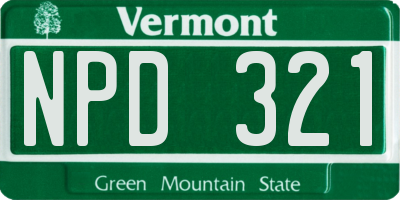 VT license plate NPD321