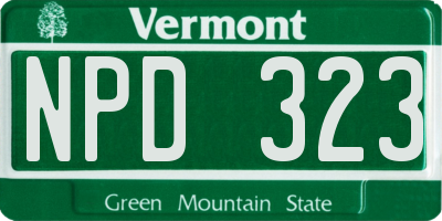 VT license plate NPD323