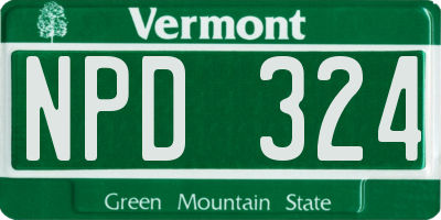 VT license plate NPD324