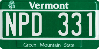 VT license plate NPD331