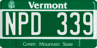 VT license plate NPD339