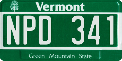 VT license plate NPD341