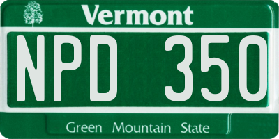VT license plate NPD350