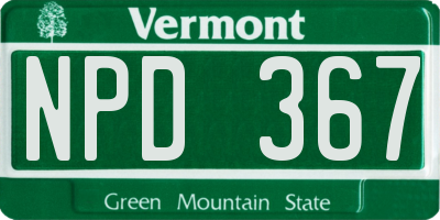 VT license plate NPD367