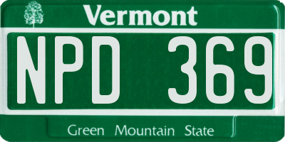 VT license plate NPD369