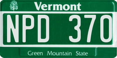VT license plate NPD370
