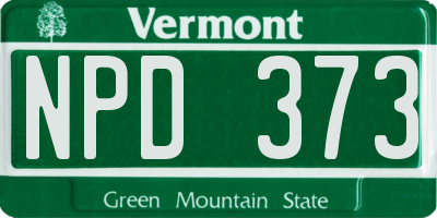 VT license plate NPD373