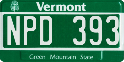 VT license plate NPD393