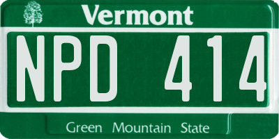VT license plate NPD414