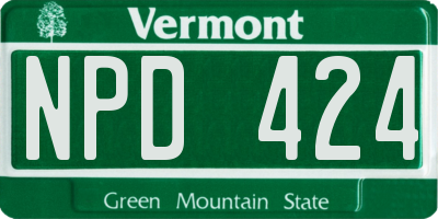 VT license plate NPD424
