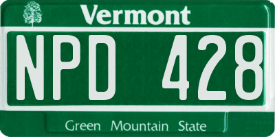 VT license plate NPD428