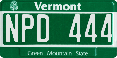 VT license plate NPD444