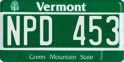 VT license plate NPD453