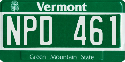 VT license plate NPD461
