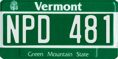 VT license plate NPD481