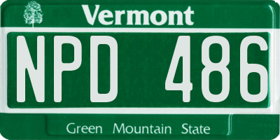 VT license plate NPD486