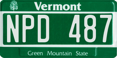 VT license plate NPD487