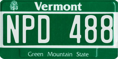 VT license plate NPD488