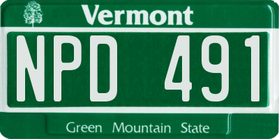 VT license plate NPD491