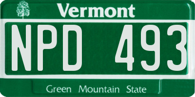 VT license plate NPD493