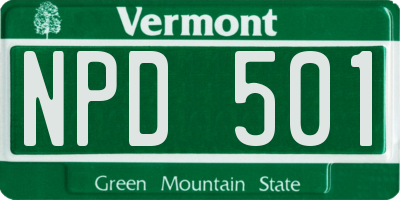 VT license plate NPD501