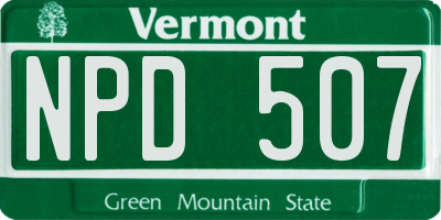 VT license plate NPD507