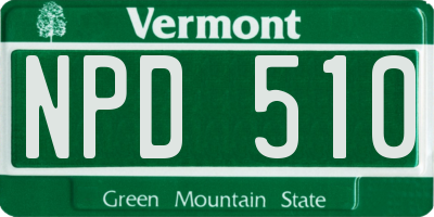 VT license plate NPD510