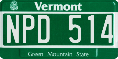 VT license plate NPD514