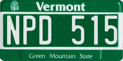 VT license plate NPD515
