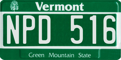 VT license plate NPD516