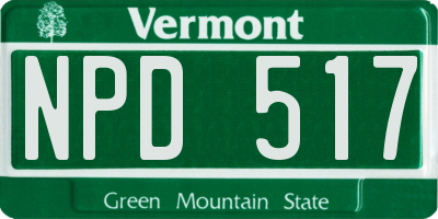 VT license plate NPD517