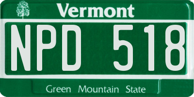 VT license plate NPD518