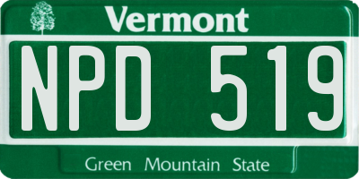 VT license plate NPD519