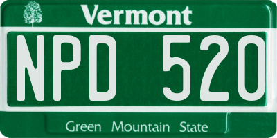 VT license plate NPD520
