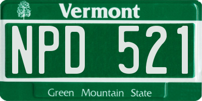 VT license plate NPD521