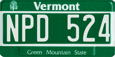 VT license plate NPD524