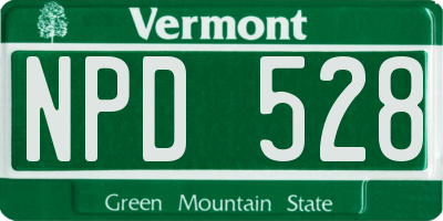 VT license plate NPD528