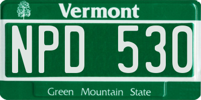 VT license plate NPD530