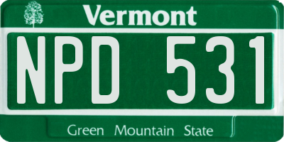 VT license plate NPD531