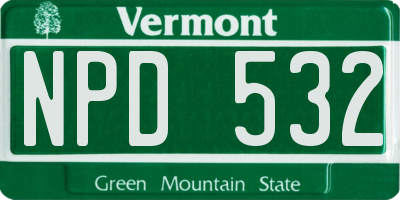 VT license plate NPD532