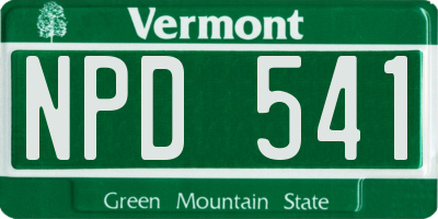 VT license plate NPD541
