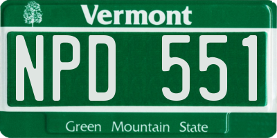 VT license plate NPD551