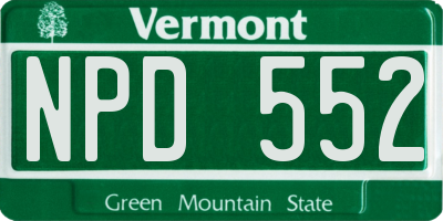 VT license plate NPD552
