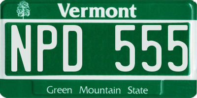 VT license plate NPD555